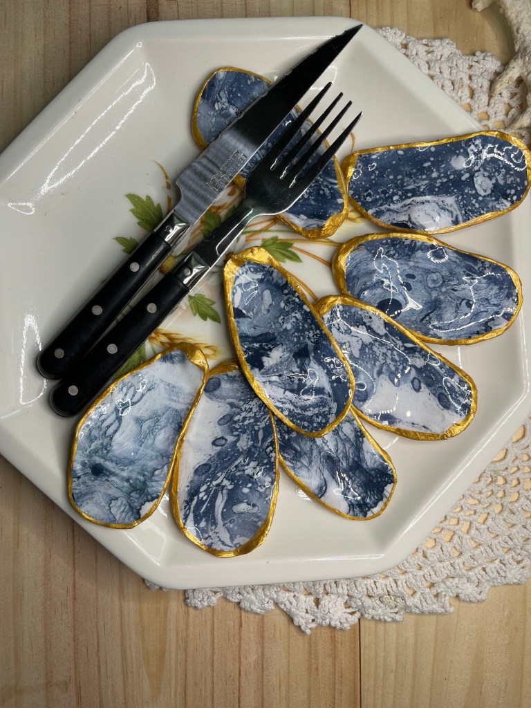 Porte-couteaux mer bleu/ blanc