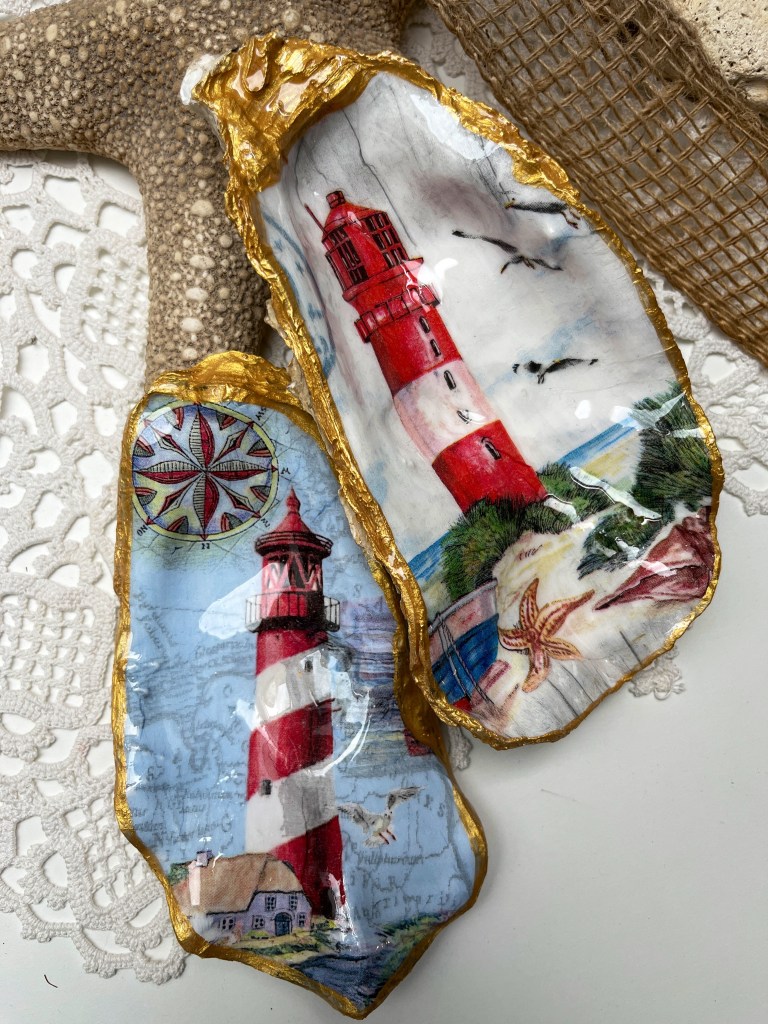 Coquille d’huître sublimée – Phare rouge